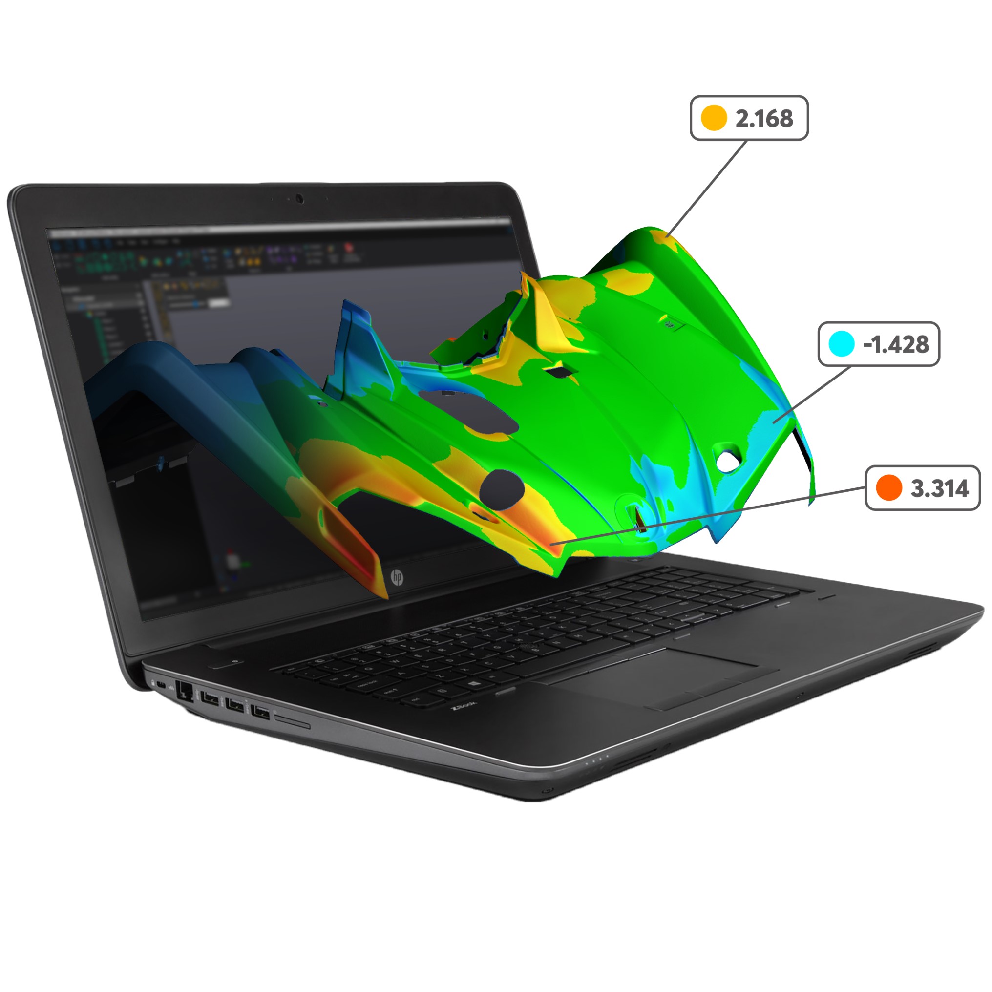 Creaform Inspection mjukvara.