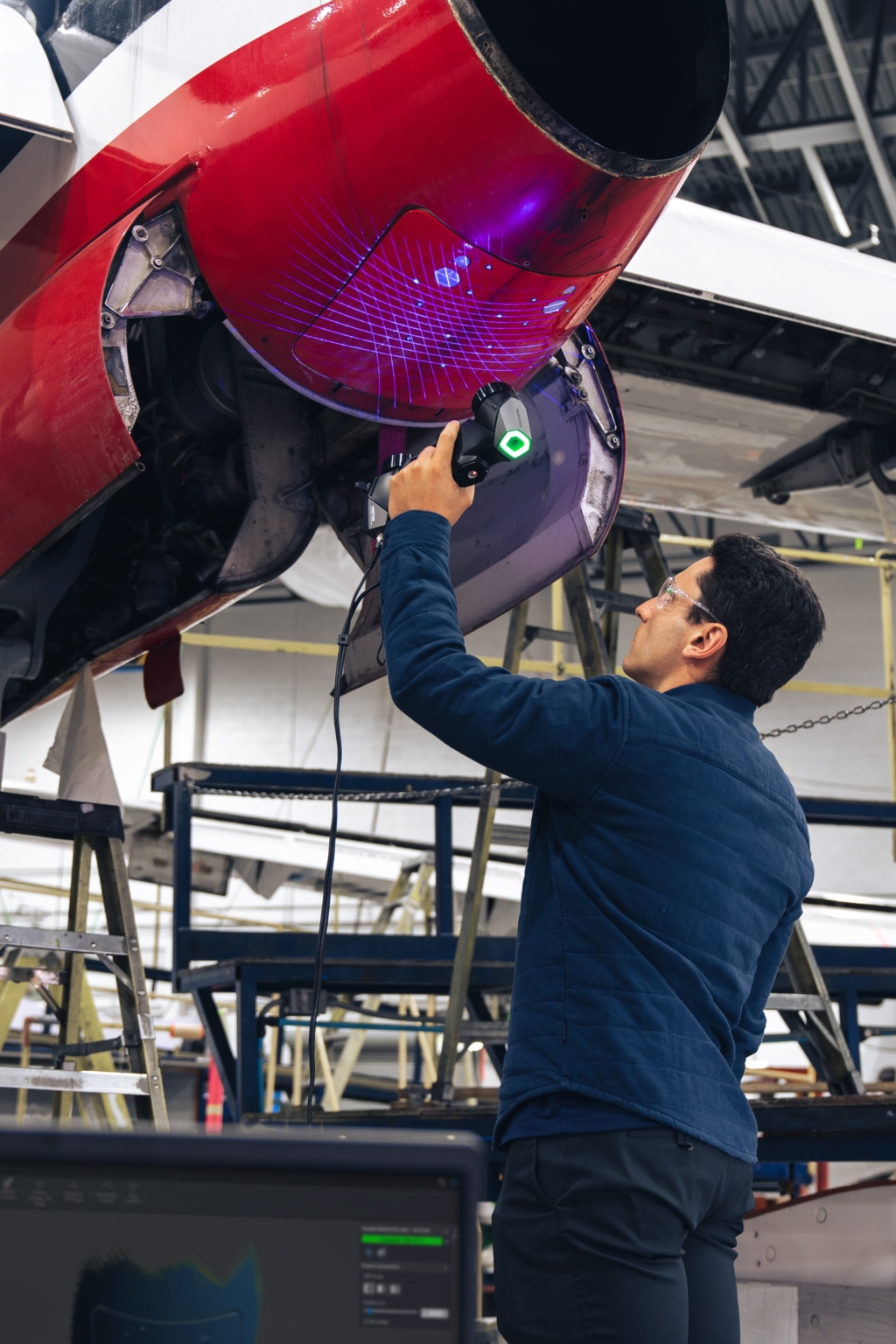 HandySCAN Black scanning av flygplan.