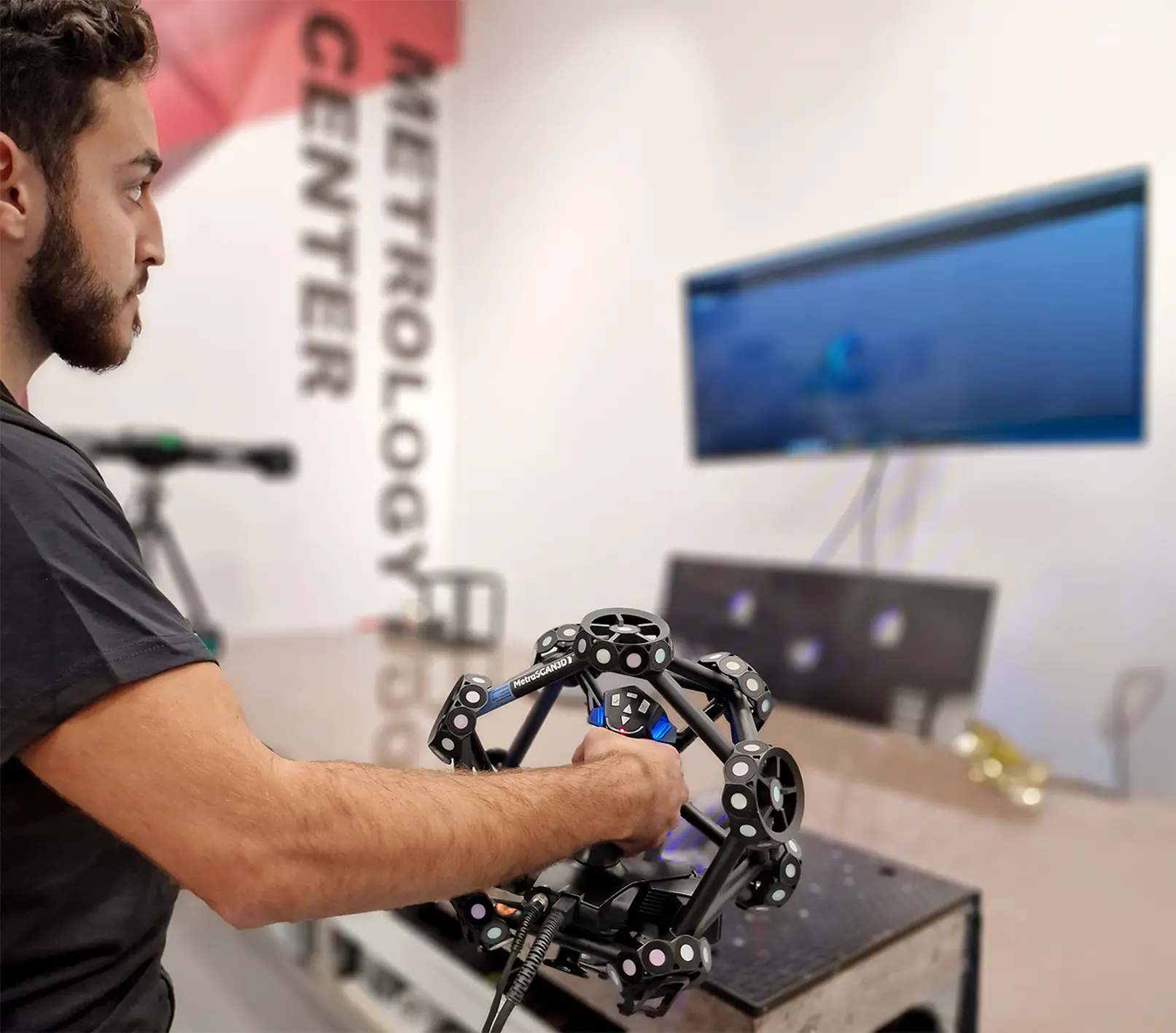 3D-mätning med MetraSCAN från Creaform på Metrology Center i Göteborg.